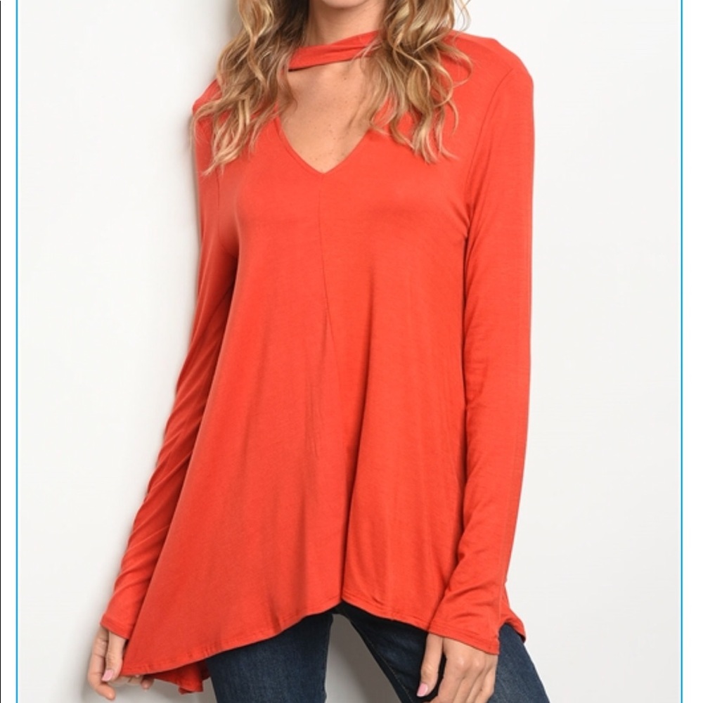 ❤️1 SMALL❤️Gorgeous Orange/Red Color Tunic - Picture 5 of 6